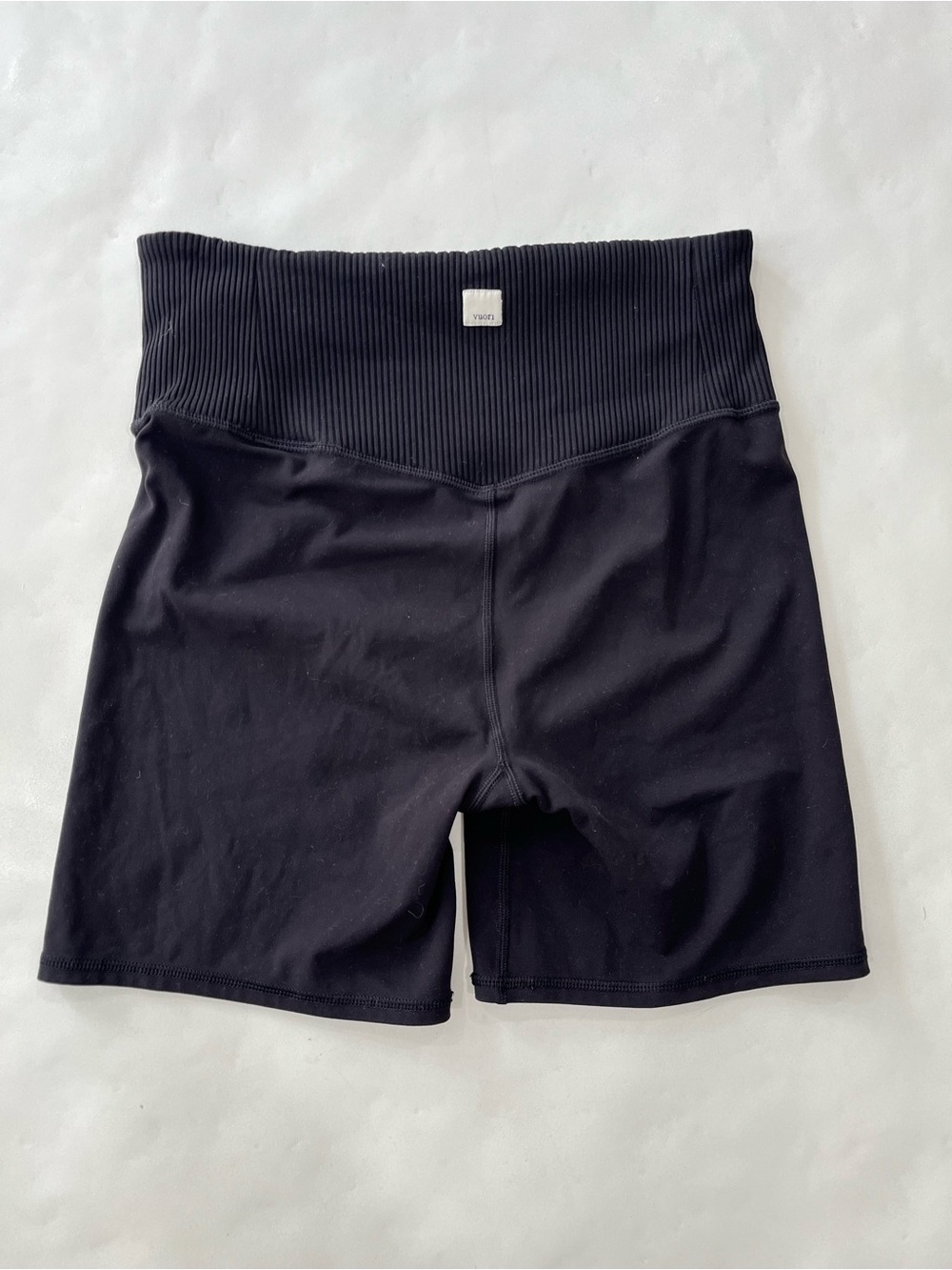 Vuori Ribbed Studio Shorts - Black Bike Shorts - Women's Medium